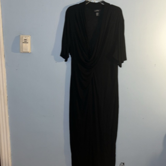 Catherine’s anywear black plus size faux wrap maxi dress size 3x - Picture 2 of 7